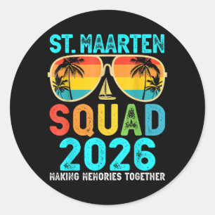 Adesivo Equipe de St Maarten 2026 Férias Amigo Família