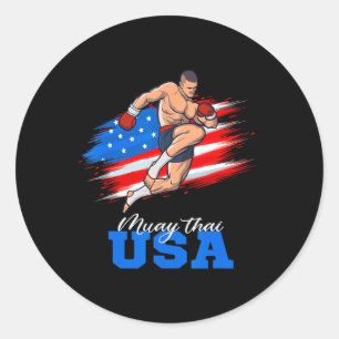 Adesivo Equipe de Suporte Muay Thai EUA Bandeira Americana