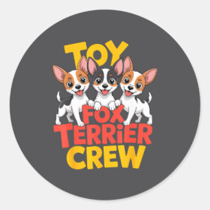 Adesivo Equipe de Toy Fox Terrier Cartoon Pequeno Amertoy