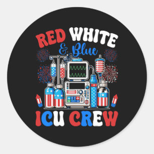 Adesivo Equipe de UTI Vermelho Branco Azul 4 de Julho Fogo