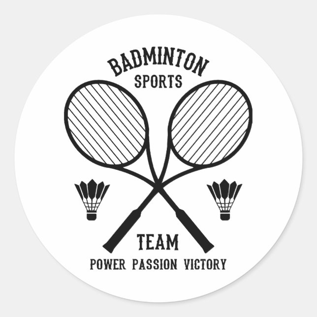 Adesivo Equipe Desportiva Badminton (Frente)