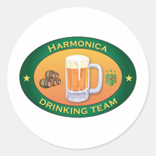 Adesivo Equipe do bebendo da harmônica