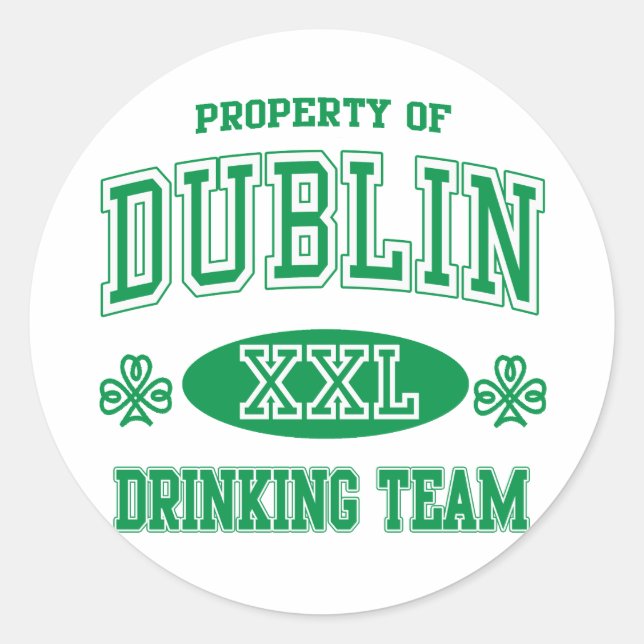 Adesivo Equipe do Bebendo de Dublin (Frente)