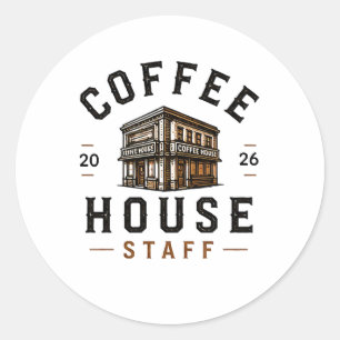 Adesivo ☕ Equipe do Café Staff Logotipo Vintage da Equipe
