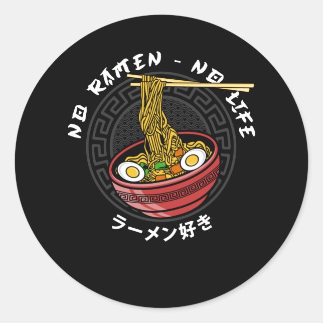 Adesivo Equipe do Clube Ramen | Sem Ramen Sem Vida (Frente)