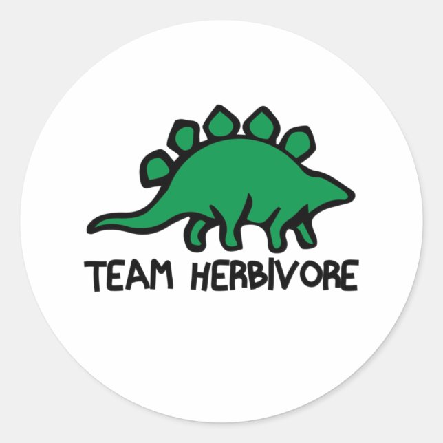 Adesivo Equipe do Vegan Herbivore Cute e Dinossauro Engraç (Frente)