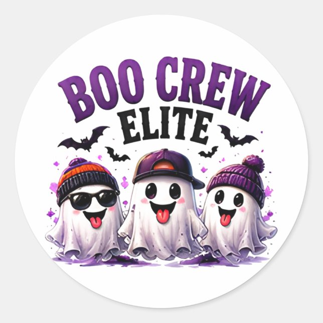 Adesivo 🎃 Equipe Fantasma Divertida Frase de Halloween 👻 (Frente)