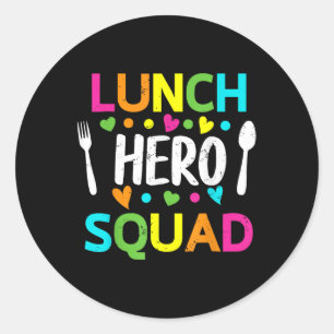 Adesivo Equipe Herói do Almoço Senhora Engraçada Trabalhad