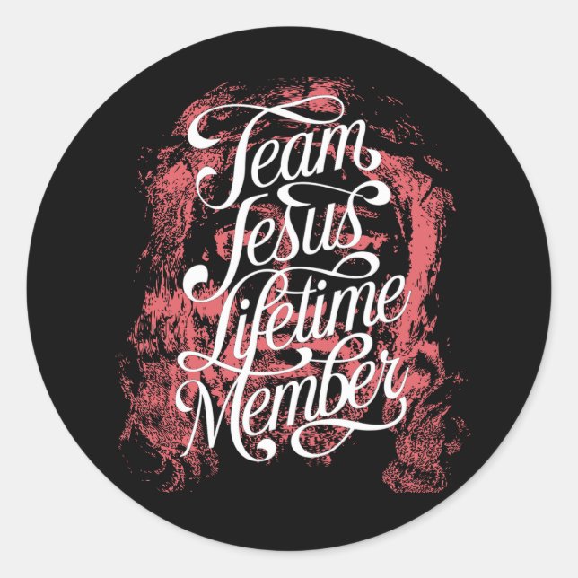 Adesivo Equipe Jesus Lifetime Membro Engraçado Jesus Chris (Frente)