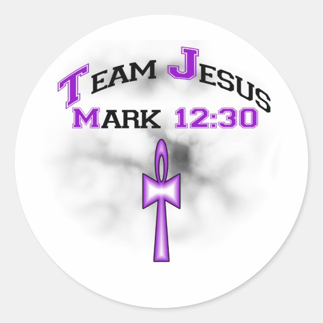 Adesivo Equipe Jesus Mark 12:30 (Frente)