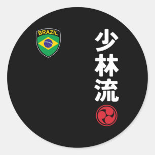 Adesivo Equipe Karate Shorin Ryu Brasil Bandeira Japonesa