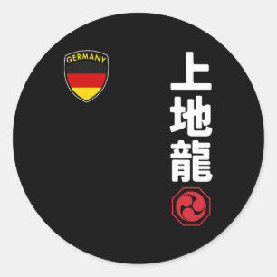 Adesivo Equipe Karate Uechi Ryu Bandeira Alemã Japonesa