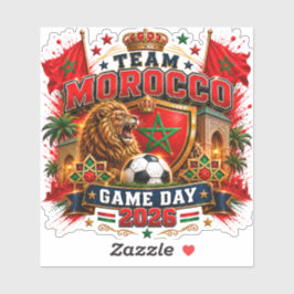 Adesivo Equipe Marrocos Dia de Jogo 2026 Fã de Futebol Dad