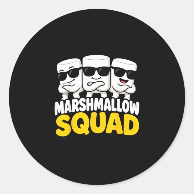 Adesivo Equipe Marshmallow fazendo s'mores na fogueira do  (Frente)