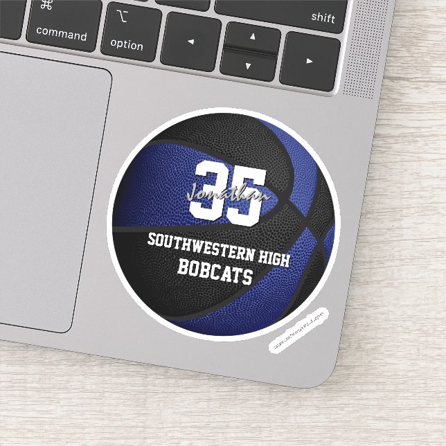 Adesivo equipe negra azul cores menininho basquetebol femi (Detalhe)