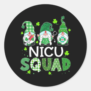 Adesivo Equipe Nicu Gnomo Enfermeira Estetoscópio Trevo St