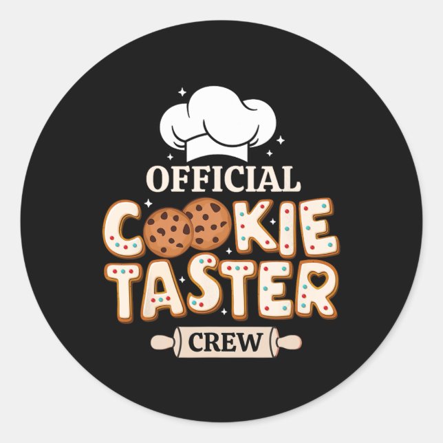 Adesivo Equipe Oficial de Provadores de Cookies Engraçada  (Frente)