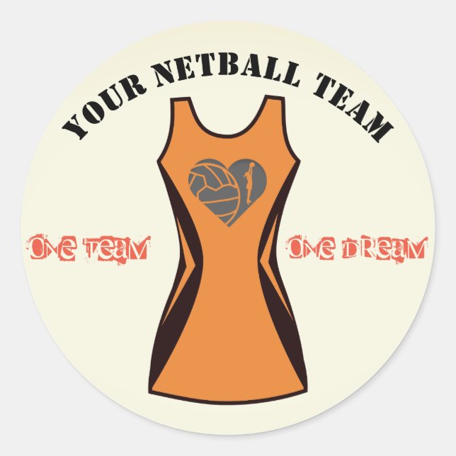 Adesivo Equipe personalizável de Netball personalizado a c (Frente)
