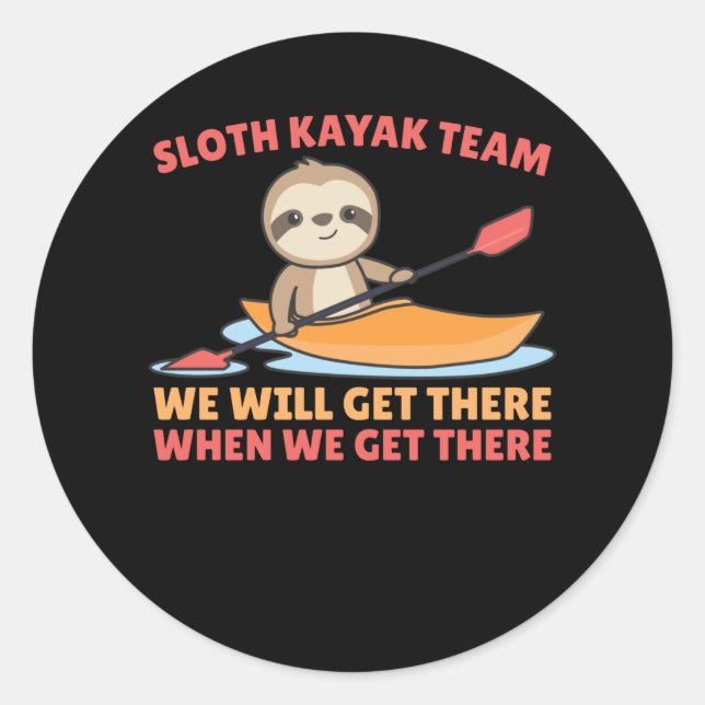 Adesivo Equipe Sloth Kayak remando Lábias Engraçadas (Frente)