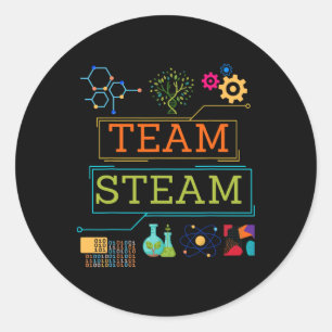 Adesivo Equipe Steam Professor de Ciências Crianças Stem