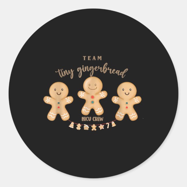 Adesivo Equipe Tiny Gingerpão NICU Enfermeira de Natal Ho (Frente)