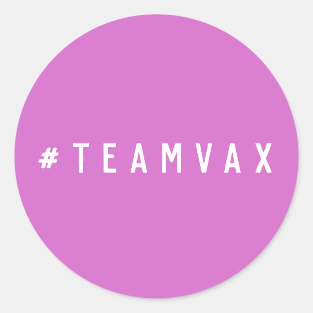 Adesivo Equipe Vax | Vacina Pró-Vacina Rosa Hashtag (Frente)