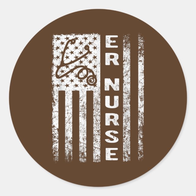 Adesivo Er Nurse Flag Emergency Room Nurse  (Frente)