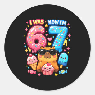 Adesivo Era 6 7 aniversário 67 meme capivara sorvete kawai