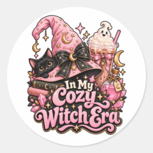 Adesivo Era da Bruxa Aconchegante Rosa Halloween