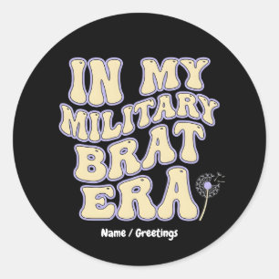 Adesivo Era Retro Groovy da Criança Militar Dente-de-Leão