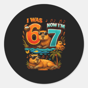 Adesivo Era seis sete 6 7 capivara 67 meme 7º aniversário