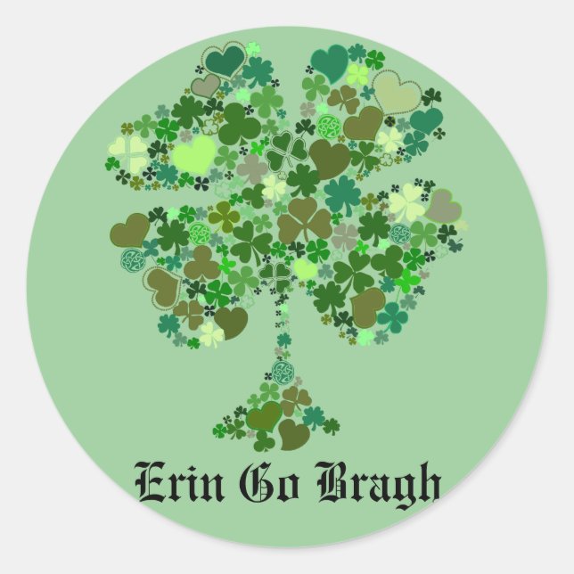 Adesivo Erin Go Bragh Quatro Folha Vestido (Frente)