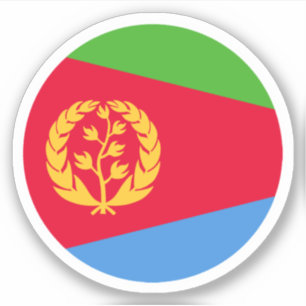 Adesivo Eritreia Flag Round Sticker