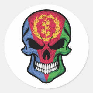 Adesivo Eritreia Smiling Skull Flag