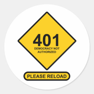 Adesivo Erro 401: Democracia não autorizada