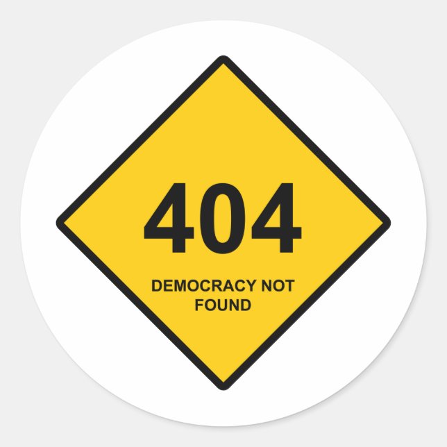 Adesivo Erro 404: Democracia Não Encontrada (Frente)