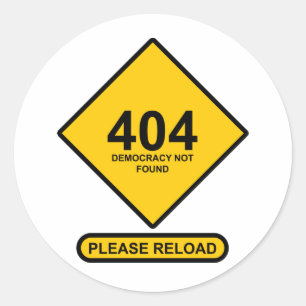 Adesivo Erro 404: Democracia Não Encontrada