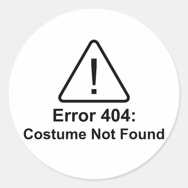 Adesivo Erro 404 Figurino de Halloween não encontrado (Frente)