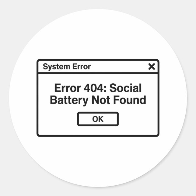 Adesivo Erro 404: Motivação (Frente)