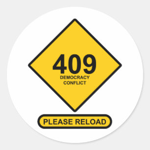 Adesivo Erro 409: Conflito de democracia