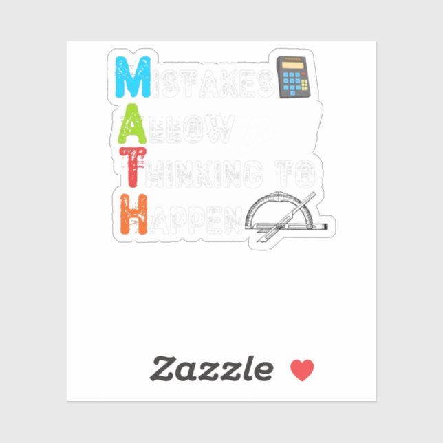 Adesivo Erros Permitem Pensar Em Acontecer - Matemática En (Folha)