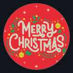 ADESIVO ERRY MERRY CHRISTMAS STICKER<br><div class="desc">Faça seus desejos de férias se destacarem com o nosso vibrante Velho Vestido de Natal! Apresentando tons vermelhos ousados e tipografia clássica, este adesivo é uma adição perfeita aos cartões de Natal, presentes ou decorações. O design festivo adiciona um pop de cor e alegria a qualquer superfície, espalhando o espírito...</div>