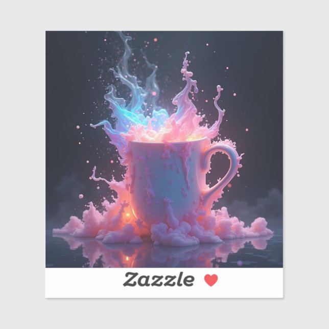 Adesivo Erupção de café quente em pastel (Folha)