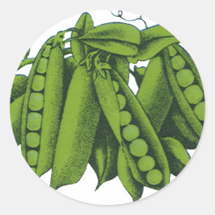 Adesivo Ervilhas Frescas Vintage, Alimentos, Legumes Saudá