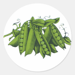 Adesivo Ervilhas Frescas Vintage, Alimentos, Legumes Saudá