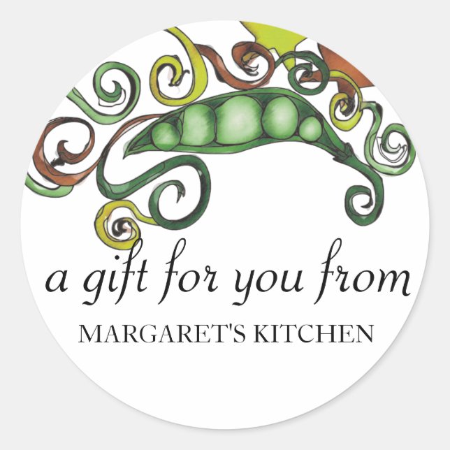 Adesivo ervilhas hippie orgânicas veganas.. (Frente)