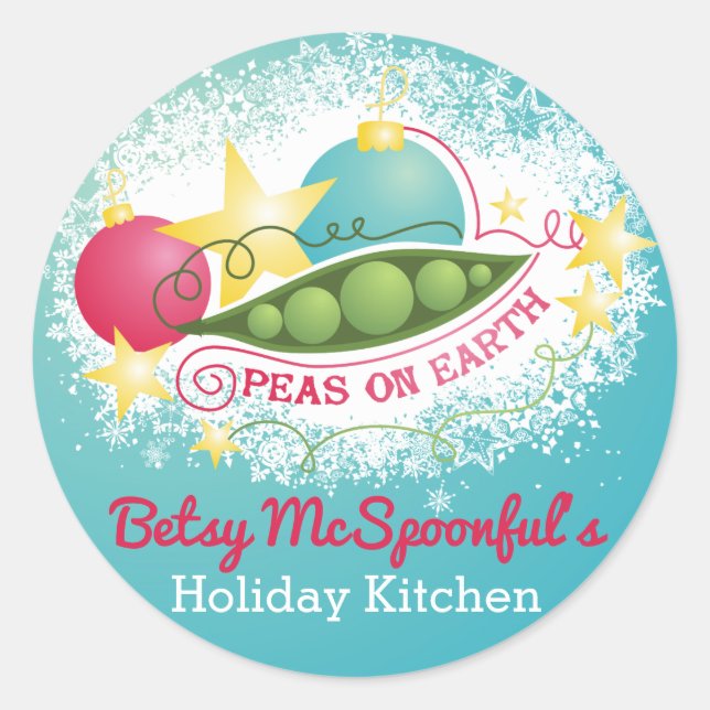 Adesivo Ervilhas na comida de Natal da cozinha (Frente)