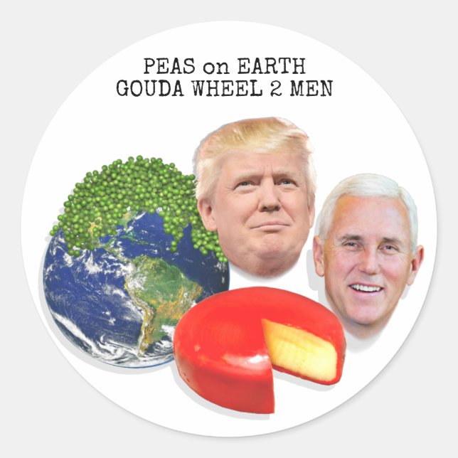 Adesivo Ervilhas na Terra Gouda Wheel 2 Men Trump & Pence (Frente)