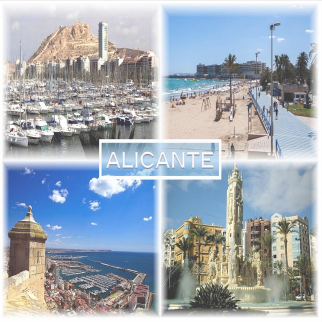 Adesivo ES Alicante - Linha do horizonte - praia de Postig (Frente)