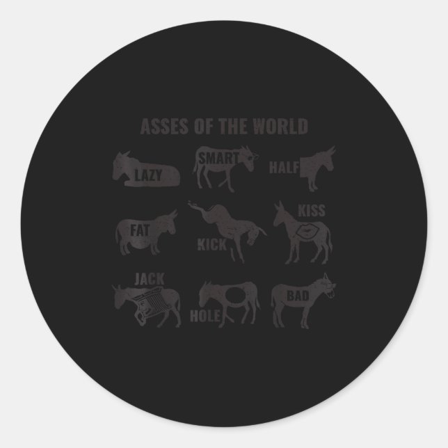 Adesivo Es The World Funny Lazy Smart Half Fat Kick Kiss  (Frente)